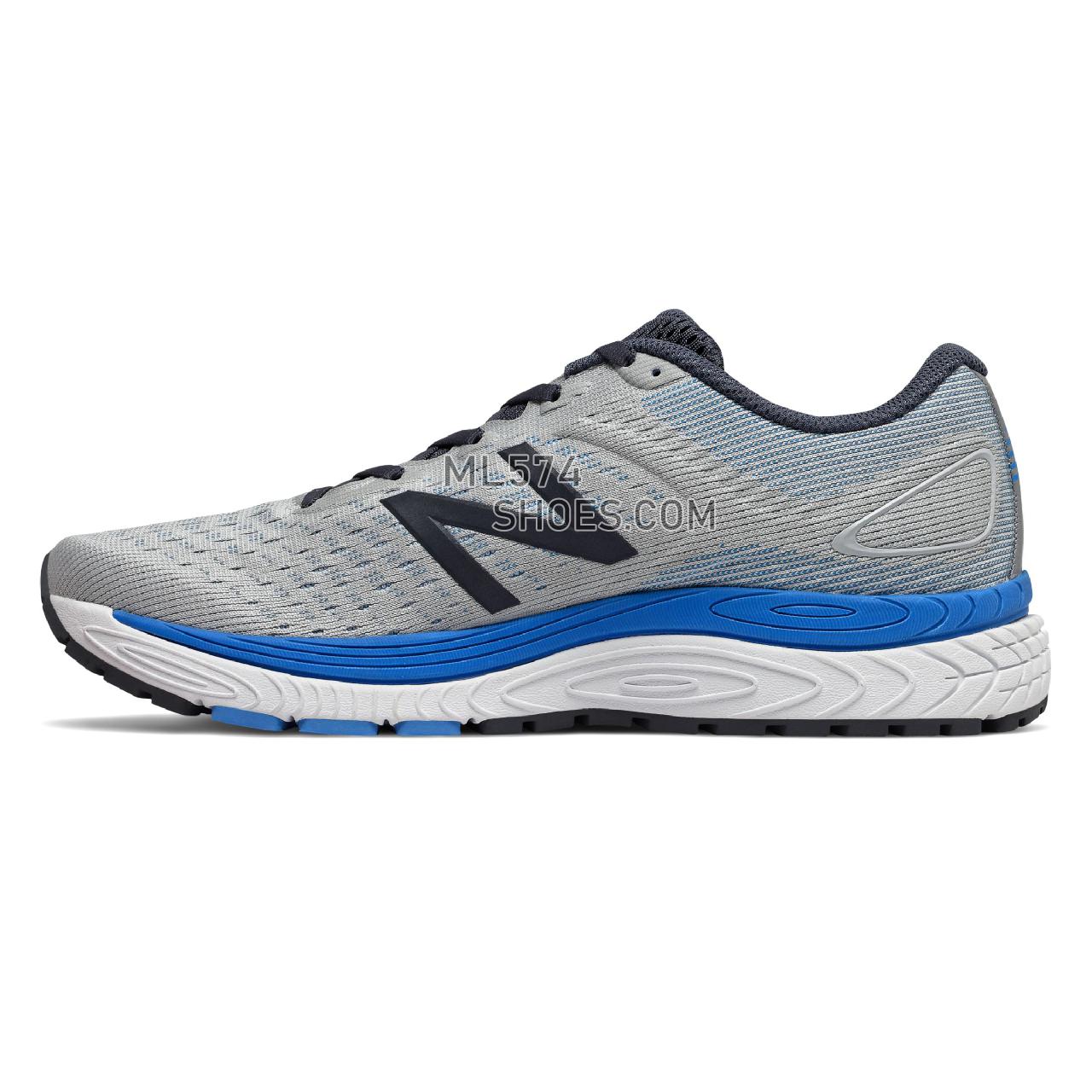 New Balance Solvi v2 - Men's Classic Sneakers - Light Aluminum with Thunder and Vision Blue - MSOLVCL2
