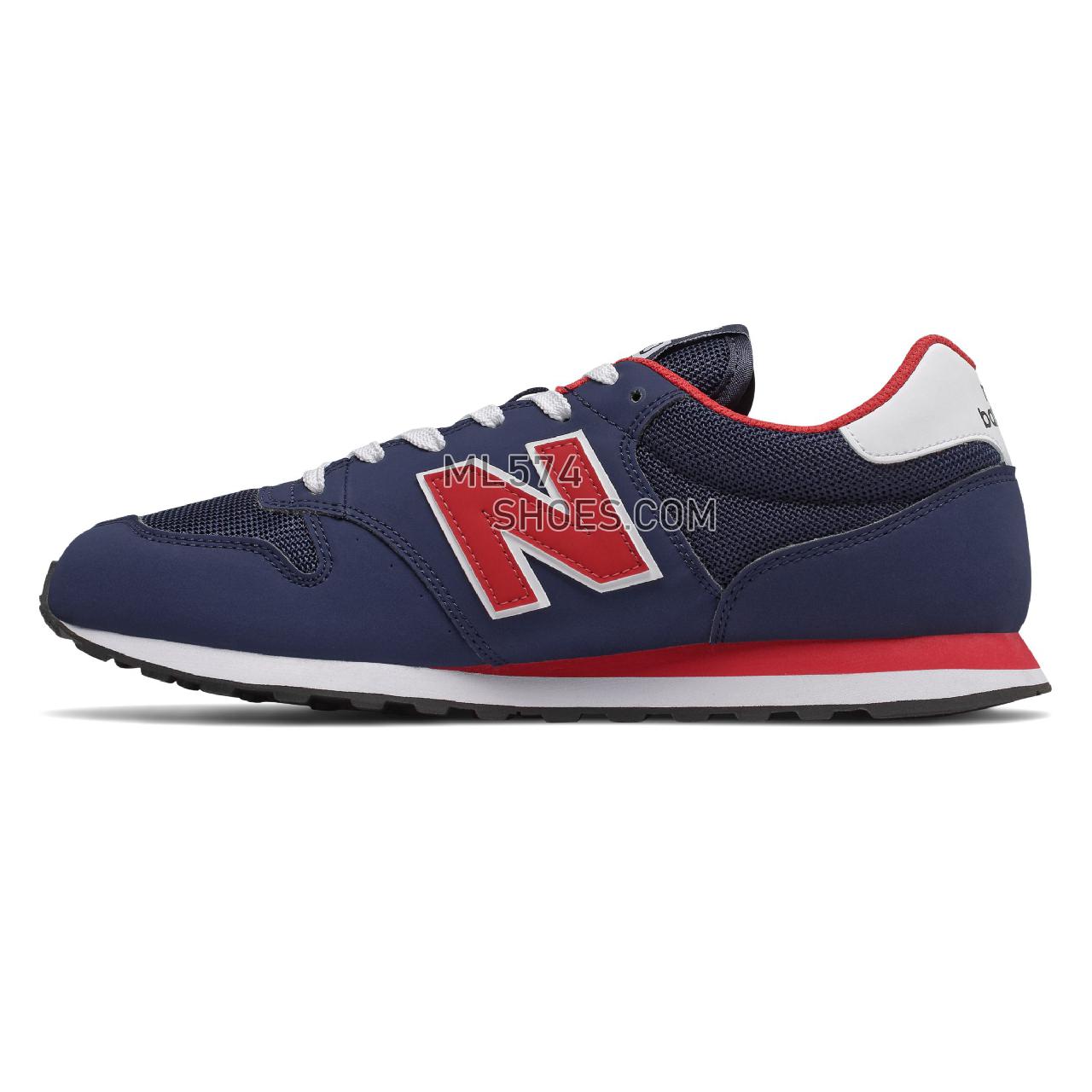 New Balance 500 Classic - Men's Classic Sneakers - Team Navy with Team Red - GM500TRT